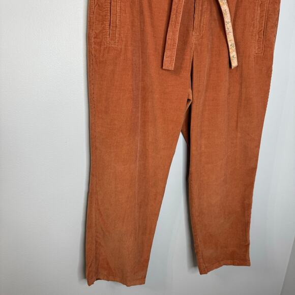 Sundance Emily Softest Corduroy Crop Pants Tie Coral Casual Relax Sz 16 - Picture 7 of 12